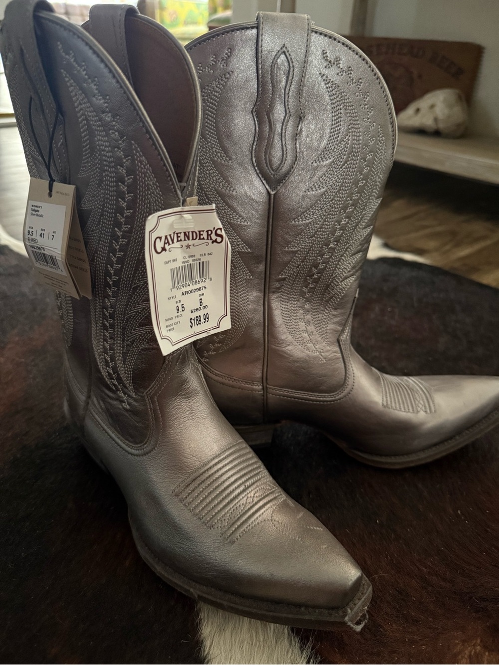 Boots on display